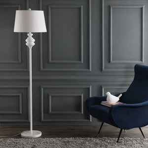 Safavieh TORC Floor Lamp in White - Elegant, Slim Design for Modern Spaces with Reliable, Glare-Free Lighting LIT4471B