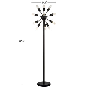 Safavieh URBAN Retro Floor Lamp – Stylish Matte Black Lighting for Modern & Industrial Decor Spaces LIT4474A