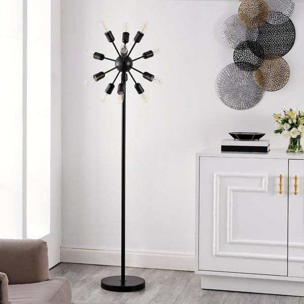 Safavieh URBAN Retro Floor Lamp – Stylish Matte Black Lighting for Modern & Industrial Decor Spaces LIT4474A