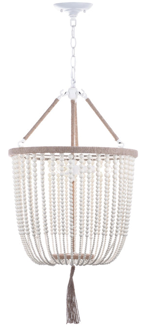 Safavieh ANGIE Beads Pendant Lamp - Elegant Acrylic Light Fixture for Stylish Home Décor & Ambient Illumination Cream LIT4476A