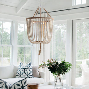 Safavieh ANGIE Beads Pendant Lamp - Elegant Acrylic Light Fixture for Stylish Home Décor & Ambient Illumination Cream LIT4476A