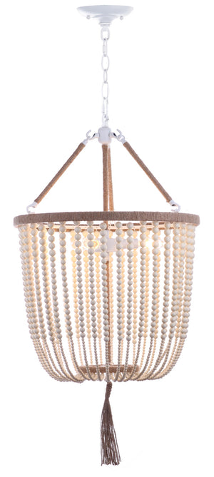 Safavieh ANGIE Beads Pendant Lamp - Elegant Acrylic Light Fixture for Stylish Home Décor & Ambient Illumination Cream LIT4476A