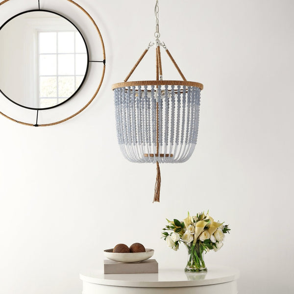 Safavieh ANGIE Beads Pendant Lamp - Elegant Acrylic Light Fixture for Stylish Home Décor & Ambient Illumination Blue LIT4476B
