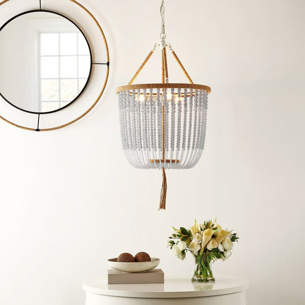Safavieh ANGIE Beads Pendant Lamp - Elegant Acrylic Light Fixture for Stylish Home Décor & Ambient Illumination Blue LIT4476B