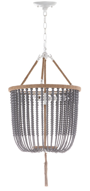 Safavieh ANGIE Beads Pendant Lamp - Elegant Acrylic Light Fixture for Stylish Home Décor & Ambient Illumination Grey LIT4476C