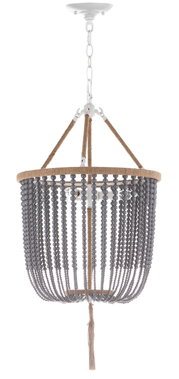 Safavieh ANGIE Beads Pendant Lamp - Elegant Acrylic Light Fixture for Stylish Home Décor & Ambient Illumination Grey LIT4476C