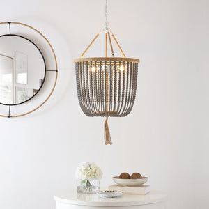 Safavieh ANGIE Beads Pendant Lamp - Elegant Acrylic Light Fixture for Stylish Home Décor & Ambient Illumination Grey LIT4476C