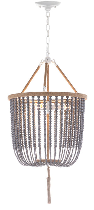 Safavieh ANGIE Beads Pendant Lamp - Elegant Acrylic Light Fixture for Stylish Home Décor & Ambient Illumination Grey LIT4476C