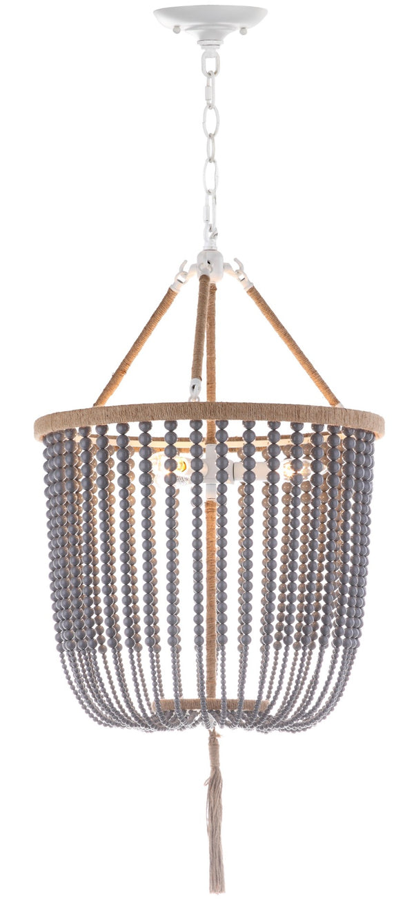 Safavieh ANGIE Beads Pendant Lamp - Elegant Acrylic Light Fixture for Stylish Home Décor & Ambient Illumination Grey LIT4476C