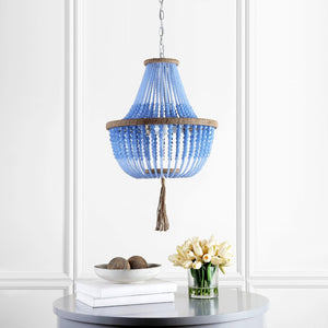 Safavieh LUSH Kristi Beads Pendant Lamp - Vivid Blue Glamour for Dining, Entryways & Cozy Spaces, Adjustable LIT4477A