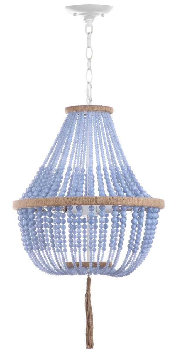 Safavieh LUSH Kristi Beads Pendant Lamp - Vivid Blue Glamour for Dining, Entryways & Cozy Spaces, Adjustable LIT4477A