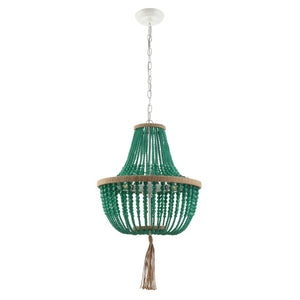 Safavieh LUSH Kristi Beads Pendant Lamp – Elevate Your Space with Elegant Lighting and Timeless Design Appeal Green LIT4477D