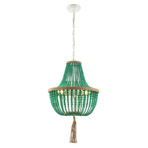 Safavieh LUSH Kristi Beads Pendant Lamp – Elevate Your Space with Elegant Lighting and Timeless Design Appeal Green LIT4477D