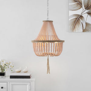 Safavieh LUSH Kristi Beads Pendant Lamp – Elevate Your Space with Elegant Lighting and Timeless Design Appeal Blush LIT4477E