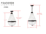 Safavieh Crystal Empire 3 Light 13.5 Inch Dia Pendant Rust/Clear LIT4484A