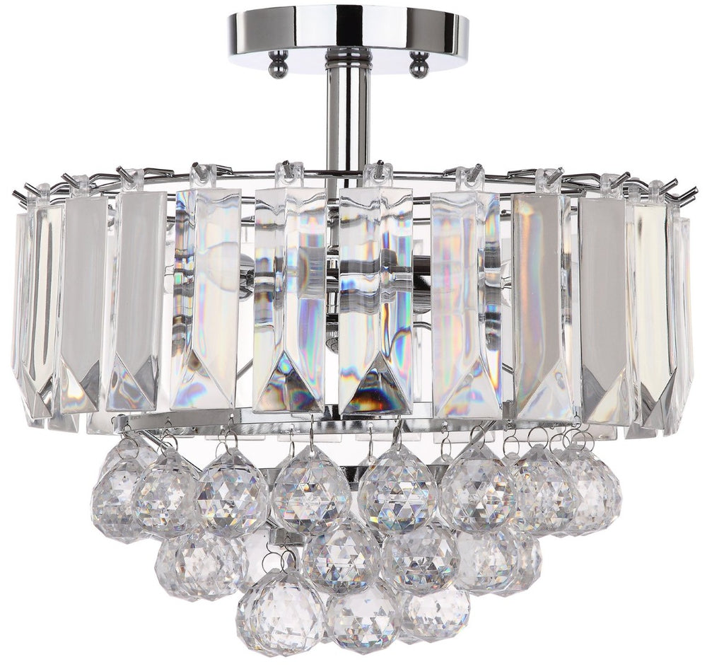 Safavieh VAXCEL Chrome Ceiling Lamp - Modern Flush-Mount Light Fixture for Stylish Living Rooms & Dining Areas LIT4486A