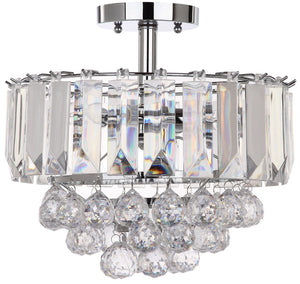 Safavieh VAXCEL Chrome Ceiling Lamp - Modern Flush-Mount Light Fixture for Stylish Living Rooms & Dining Areas LIT4486A