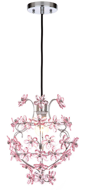 Safavieh RAZ Floral Pendant Lamp in Chrome – Modern Adjustable Lighting for Dining & Living Spaces, 11.75" W LIT4487A