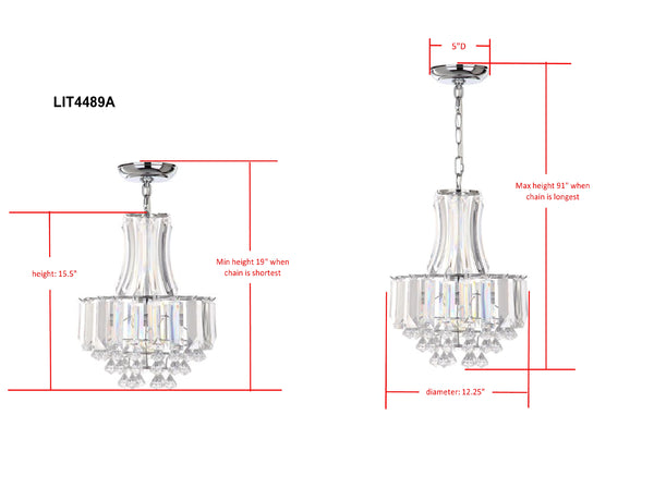 Safavieh Modern Crown 1 Light 12.25 Inch Dia Pendant Chrome/Clear LIT4489A