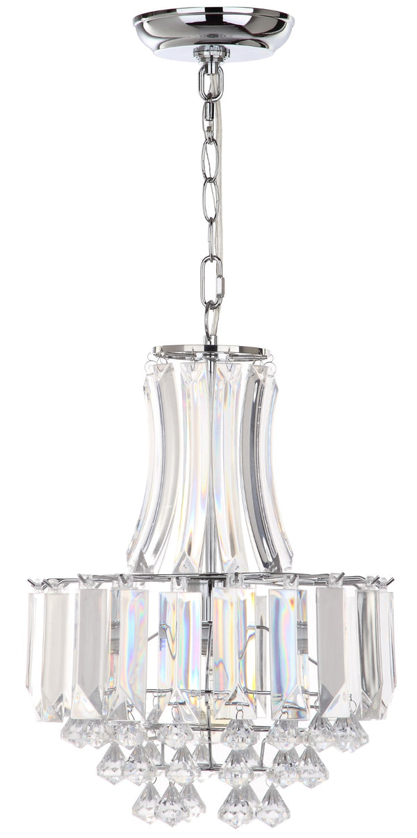 Safavieh Modern Crown 1 Light 12.25 Inch Dia Pendant Chrome/Clear LIT4489A