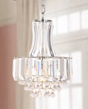 Safavieh Modern Crown 1 Light 12.25 Inch Dia Pendant Chrome/Clear LIT4489A