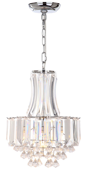 Safavieh Modern Crown 1 Light 12.25 Inch Dia Pendant Chrome/Clear LIT4489A