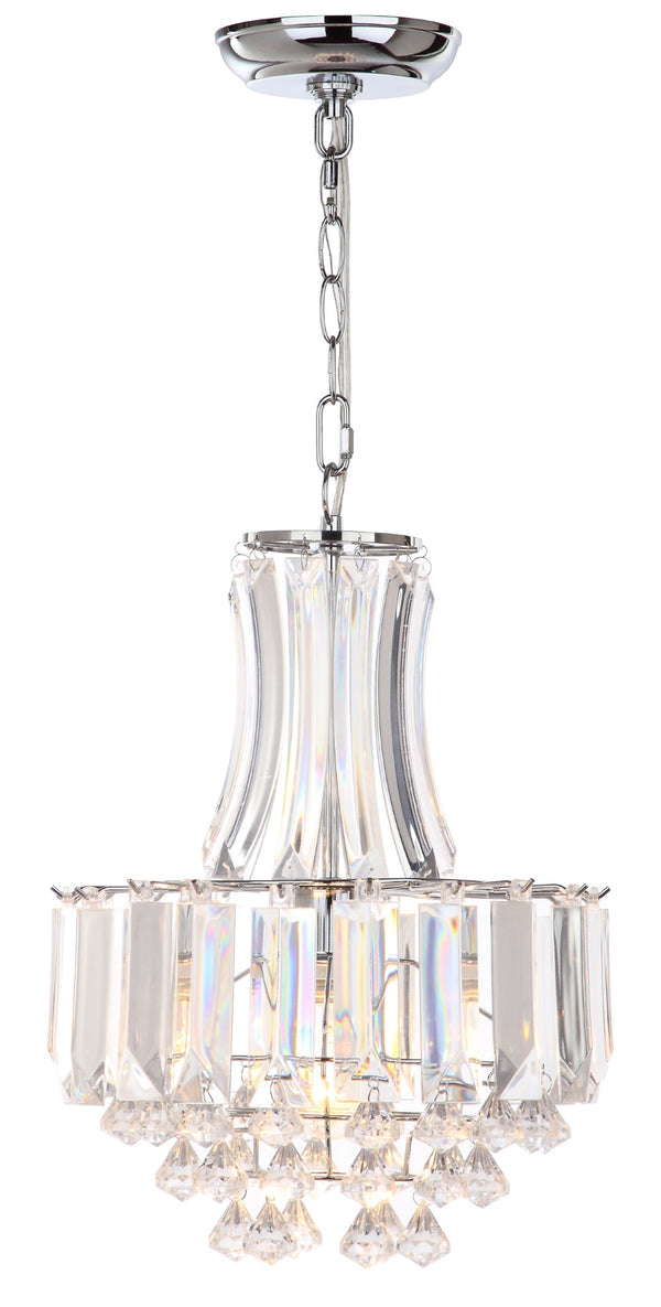 Safavieh Modern Crown 1 Light 12.25 Inch Dia Pendant Chrome/Clear LIT4489A