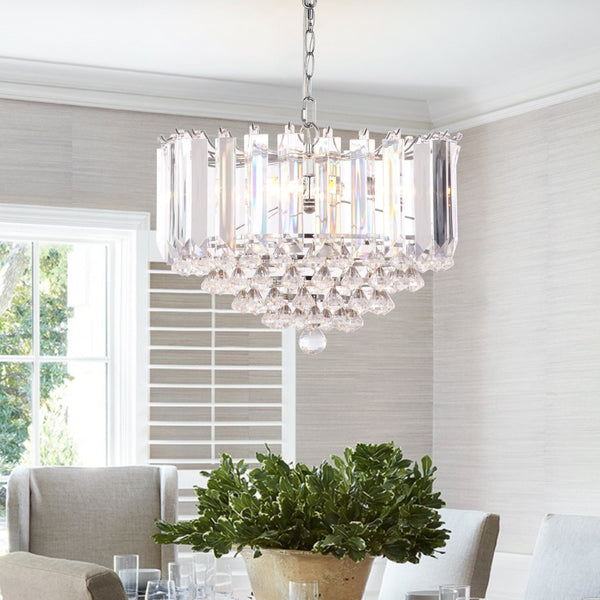Safavieh HAMPTON, 2-Light Extendable Pendant Light - Clear Acrylic & Chrome Finish for Modern Spaces LIT4490A