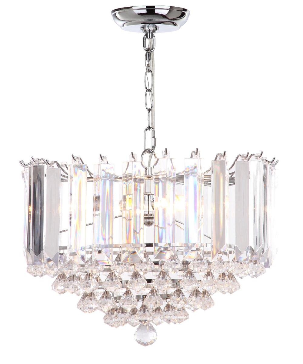 Safavieh HAMPTON, 2-Light Extendable Pendant Light - Clear Acrylic & Chrome Finish for Modern Spaces LIT4490A
