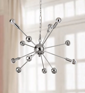 Safavieh MATRIX Sputnik Pendant Lamp - Polished Chrome Fixture for Modern Spaces, Adjustable Height Design LIT4494A