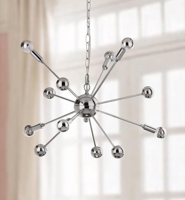 Safavieh MATRIX Sputnik Pendant Lamp - Polished Chrome Fixture for Modern Spaces, Adjustable Height Design LIT4494A