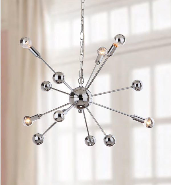 Safavieh MATRIX Sputnik Pendant Lamp - Polished Chrome Fixture for Modern Spaces, Adjustable Height Design LIT4494A