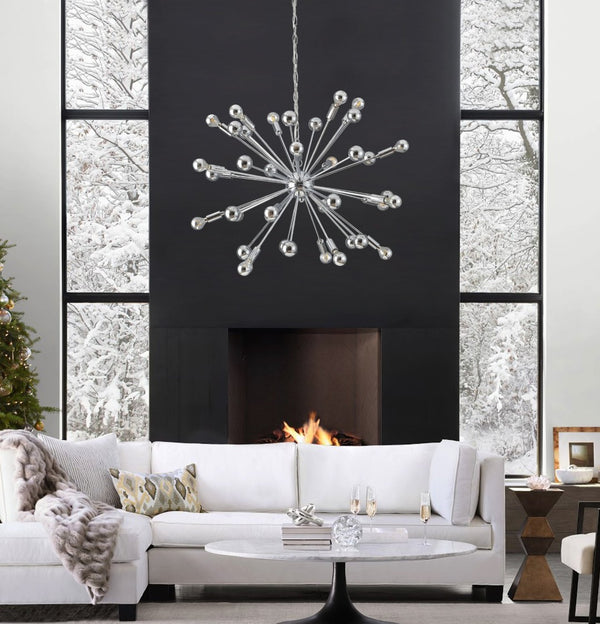 Safavieh STARBURST Sputnik Pendant Lamp - Polished Chrome, Adjustable Hanging Height, Modern Design for Home Decor LIT4495A