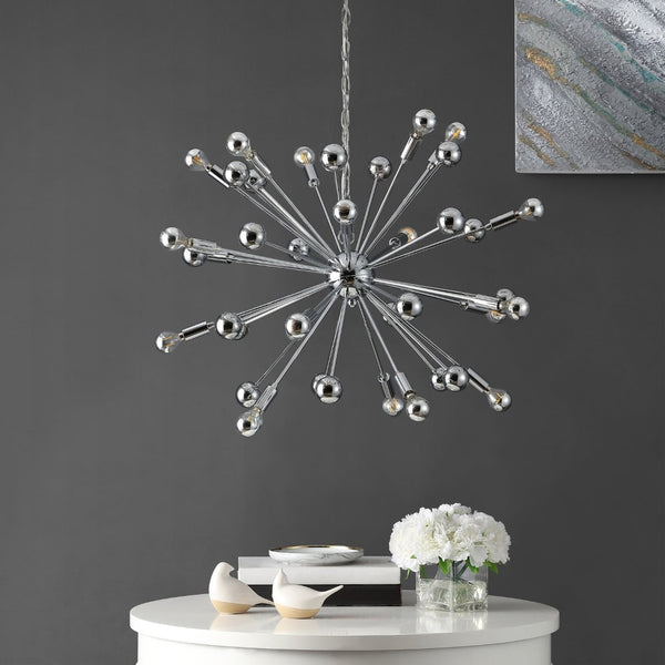 Safavieh STARBURST Sputnik Pendant Lamp - Polished Chrome, Adjustable Hanging Height, Modern Design for Home Decor LIT4495A