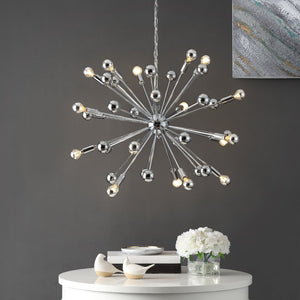 Safavieh STARBURST Sputnik Pendant Lamp - Polished Chrome, Adjustable Hanging Height, Modern Design for Home Decor LIT4495A