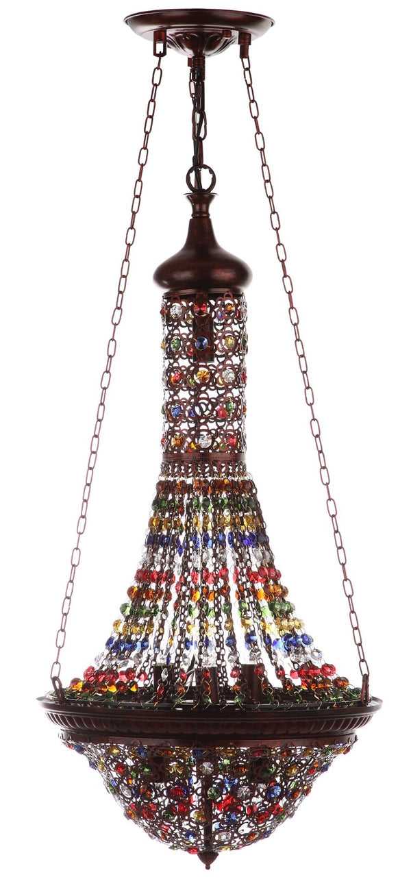 Safavieh MORROCON Gentle Pendant Lamp in Radiant Bronze - Artisanal Design for Elegant Ambient Illumination LIT4497A