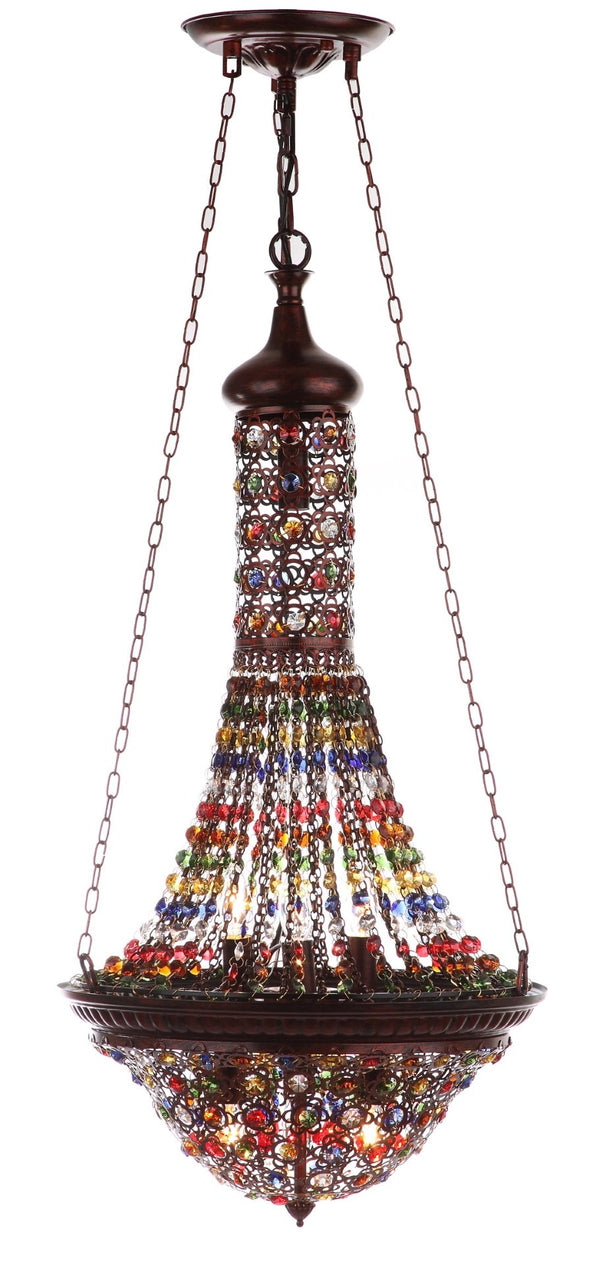 Safavieh MORROCON Gentle Pendant Lamp in Radiant Bronze - Artisanal Design for Elegant Ambient Illumination LIT4497A