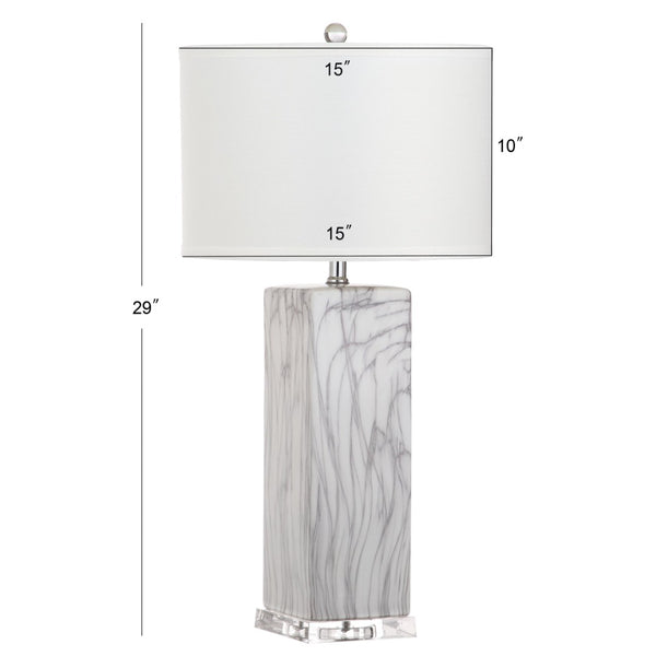Safavieh OLYMPIA Marble Table Lamp – Striking Black & White Design for Modern Home Décor & Ambient Lighting LIT4500A-SET2