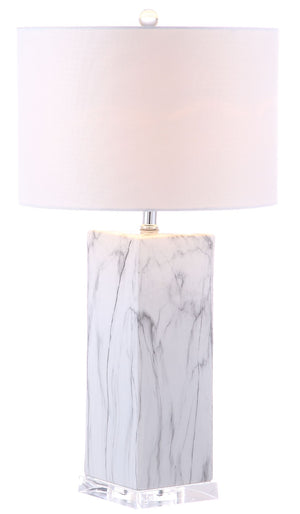 Safavieh OLYMPIA Marble Table Lamp – Striking Black & White Design for Modern Home Décor & Ambient Lighting LIT4500A-SET2