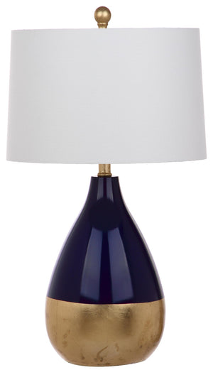 Safavieh KINGSHIP Navy and Gold Glass Table Lamp - Elegant Accent for Modern and Classic Interiors, 24"H LIT4502A-SET2