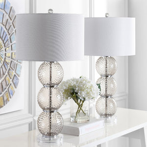 Safavieh PORT Robert Table Lamp in Smoked Glass – Contemporary Accent with Warm Glow for Any Room Decor LIT4506A-SET2