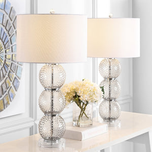 Safavieh PORT Robert Table Lamp in Smoked Glass – Contemporary Accent with Warm Glow for Any Room Decor LIT4506A-SET2