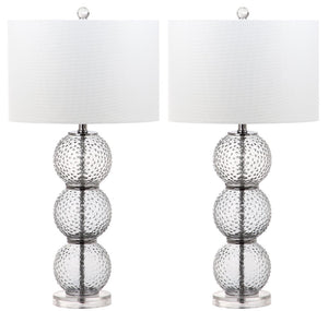 Safavieh PORT Robert Table Lamp in Smoked Glass – Contemporary Accent with Warm Glow for Any Room Decor LIT4506A-SET2