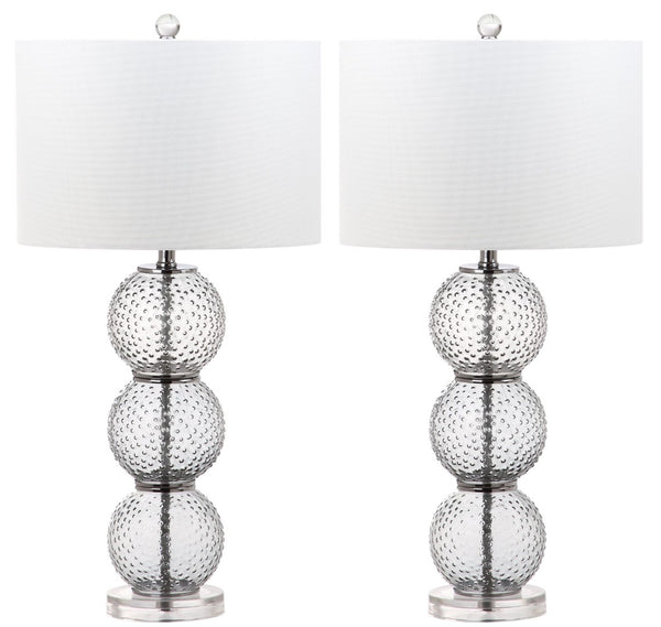 Safavieh PORT Robert Table Lamp in Smoked Glass – Contemporary Accent with Warm Glow for Any Room Decor LIT4506A-SET2