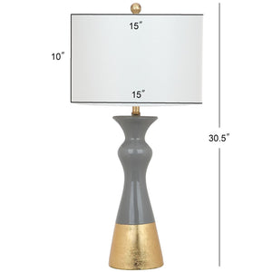 Safavieh IRIS, Elegant Grey and Gold Ceramic Table Lamp Set of 2 – Modern Ambiance for Any Room Decor! LIT4513A-SET2