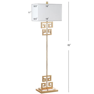 Safavieh SAUNA Antique Gold Metal Floor Lamp - Elegant, Timeless Design for Ambient Lighting in Any Space LIT4515A