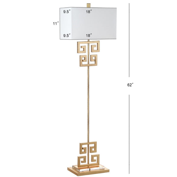 Safavieh SAUNA Antique Gold Metal Floor Lamp - Elegant, Timeless Design for Ambient Lighting in Any Space LIT4515A
