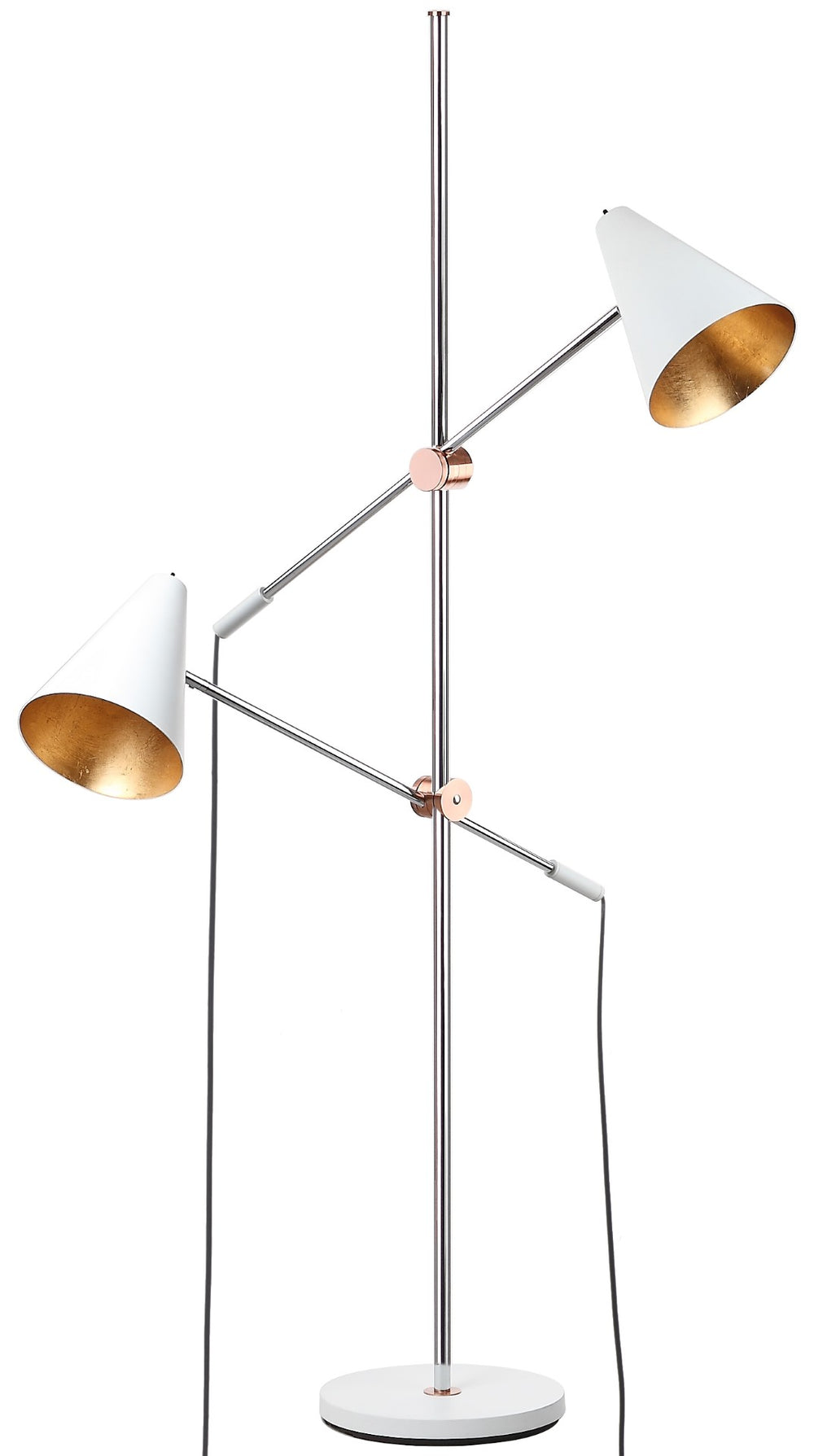 Safavieh REED Floor Lamp - Modern Minimalist Lighting Solution for Brightening Living Spaces and Offices Chrome / White LIT4518A