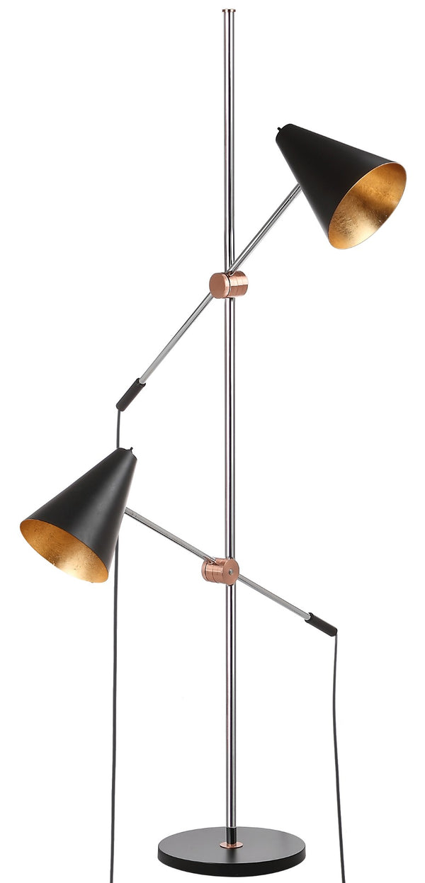Safavieh REED Floor Lamp - Modern Minimalist Lighting Solution for Brightening Living Spaces and Offices Chrome / Black LIT4518B
