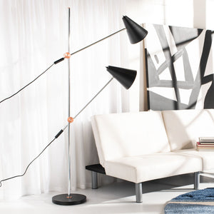 Safavieh REED Floor Lamp - Modern Minimalist Lighting Solution for Brightening Living Spaces and Offices Chrome / Black LIT4518B
